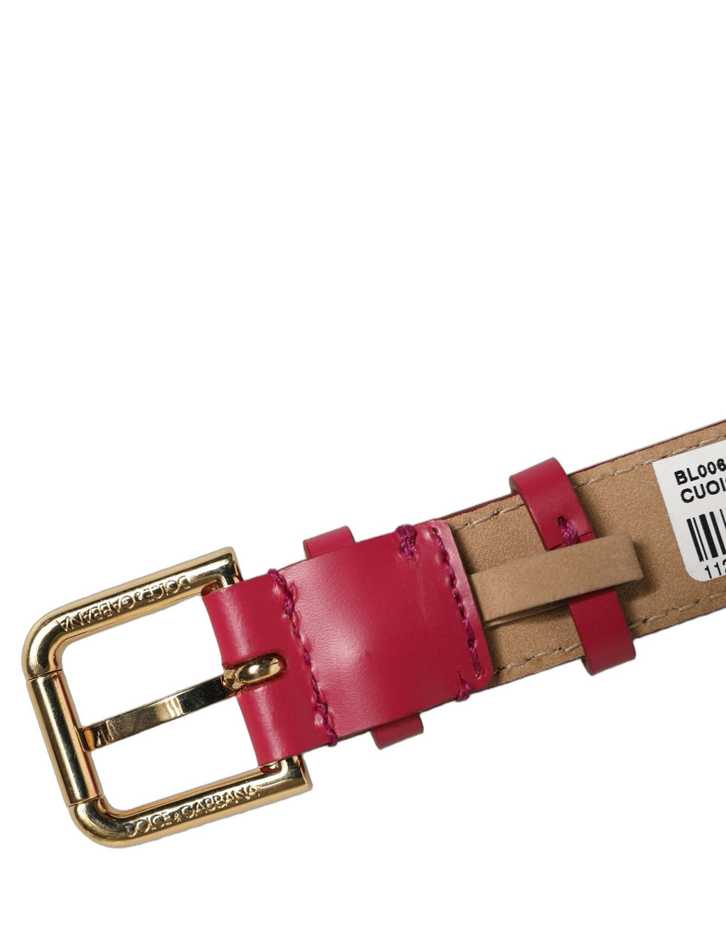 Dolce & Gabbana Red Calfskin Leather Gold Buckle Belt Strap Bracelet Dolce & Gabbana