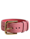 Dolce & Gabbana Pink Textured Leather Gold Buckle Belt Strap Bracelet Dolce & Gabbana