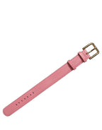 Dolce & Gabbana Pink Textured Leather Gold Buckle Belt Strap Bracelet Dolce & Gabbana