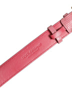 Dolce & Gabbana Pink Textured Leather Gold Buckle Belt Strap Bracelet Dolce & Gabbana