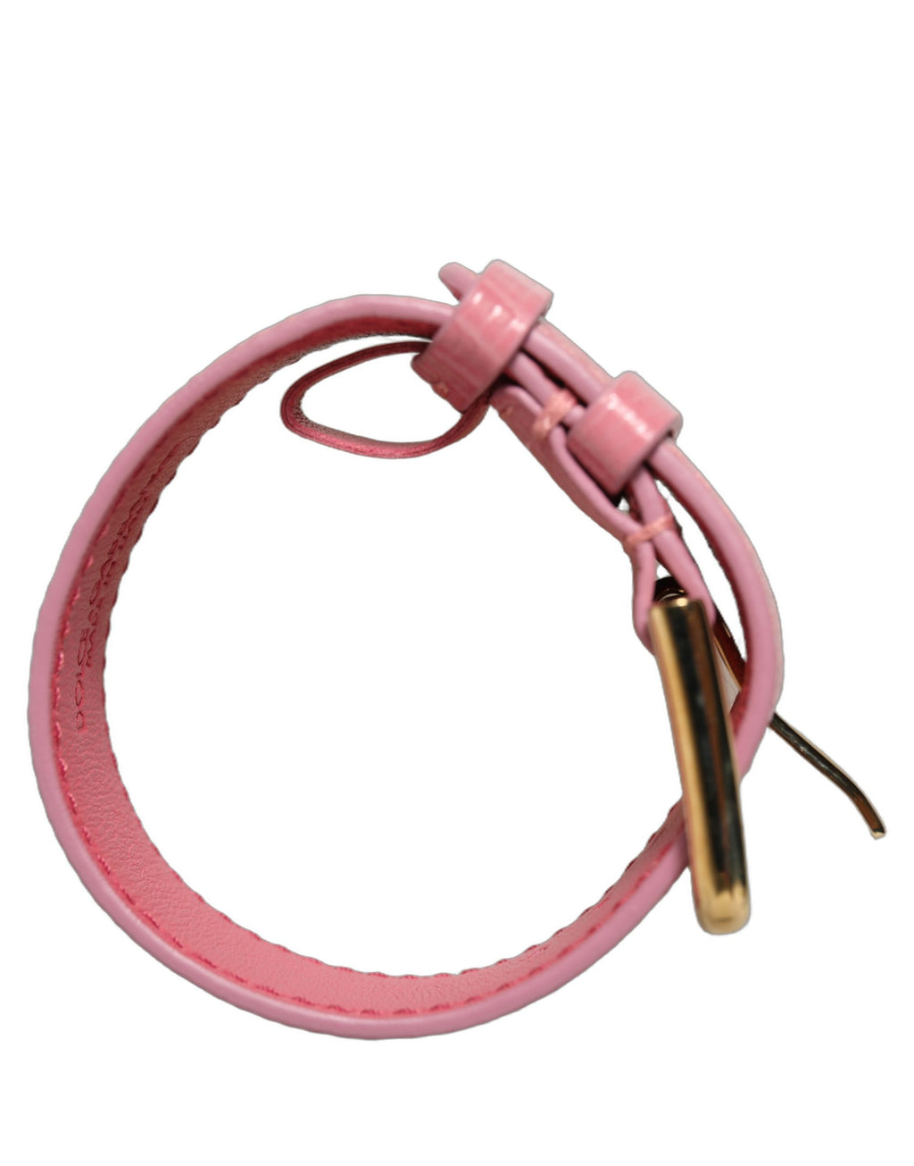 Dolce & Gabbana Pink Textured Leather Gold Buckle Belt Strap Bracelet Dolce & Gabbana