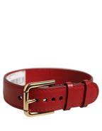 Dolce & Gabbana Red Calfskin Leather Gold Buckle Belt Strap Bracelet Dolce & Gabbana