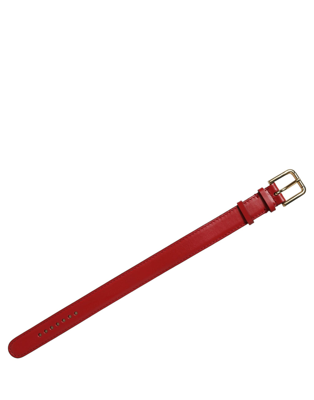 Dolce & Gabbana Red Calfskin Leather Gold Buckle Belt Strap Bracelet Dolce & Gabbana