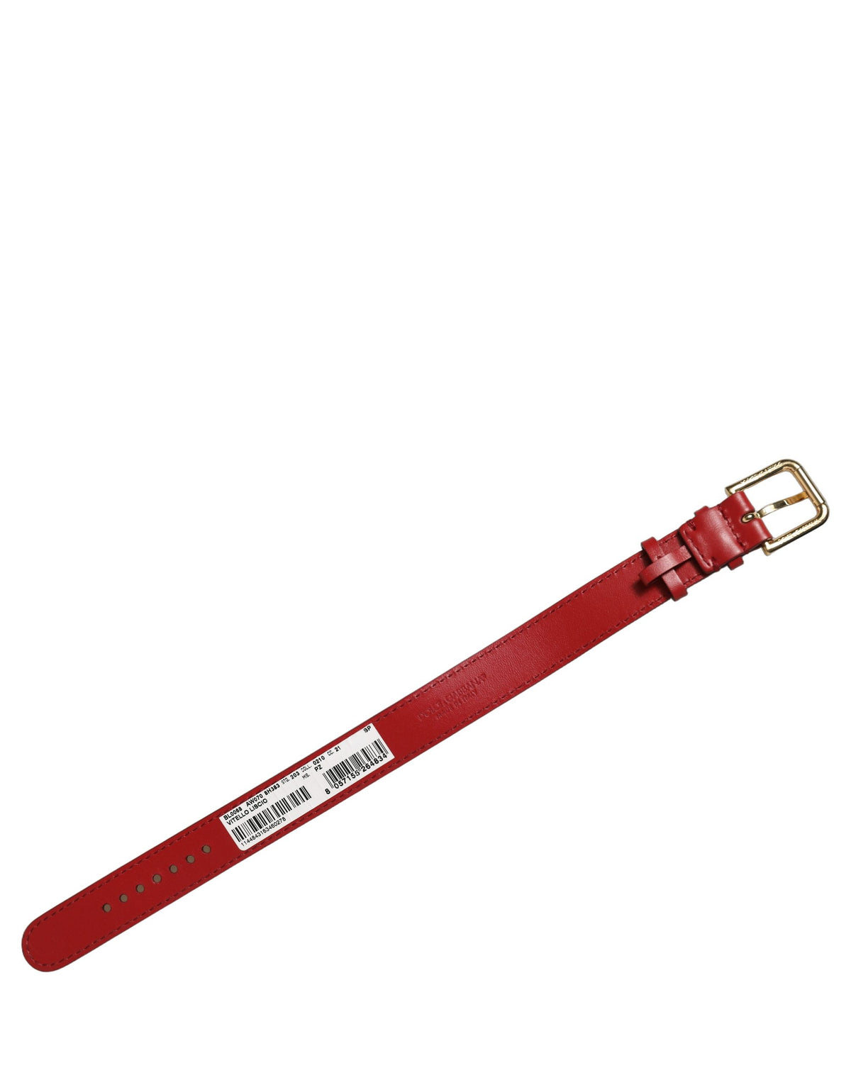 Dolce & Gabbana Red Calfskin Leather Gold Buckle Belt Strap Bracelet Dolce & Gabbana