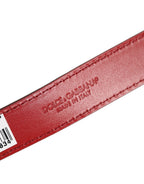 Dolce & Gabbana Red Calfskin Leather Gold Buckle Belt Strap Bracelet Dolce & Gabbana