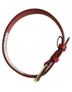 Dolce & Gabbana Red Calfskin Leather Gold Buckle Belt Strap Bracelet Dolce & Gabbana