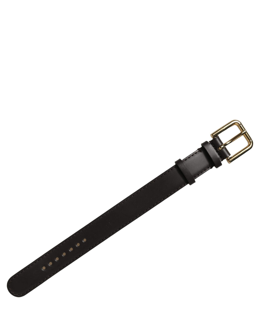 Dolce & Gabbana Black Calfskin Leather Gold Buckle Belt Strap Bracelet Dolce & Gabbana
