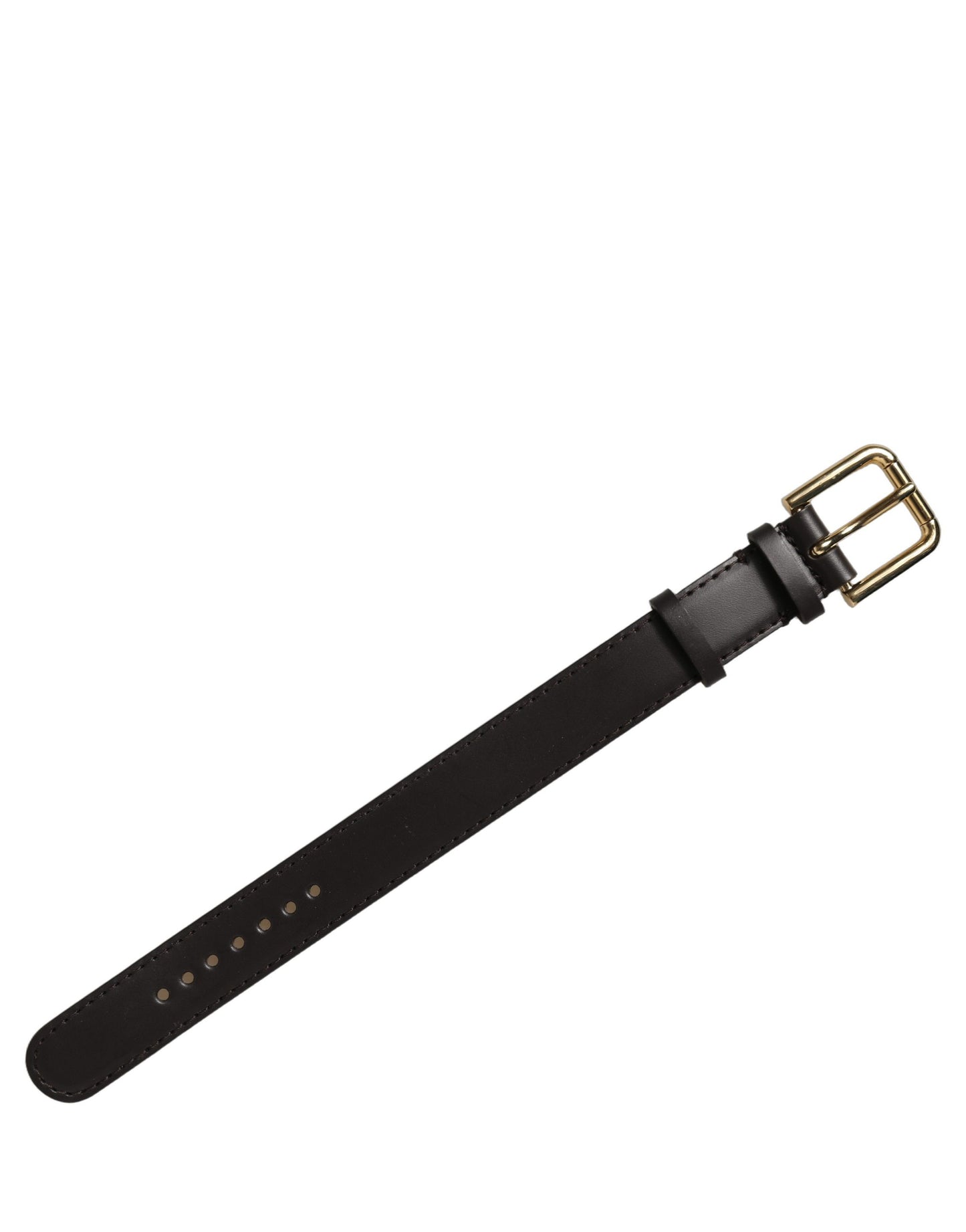 Dolce & Gabbana Black Calfskin Leather Gold Buckle Belt Strap Bracelet Dolce & Gabbana
