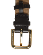 Dolce & Gabbana Black Calfskin Leather Gold Buckle Belt Strap Bracelet Dolce & Gabbana