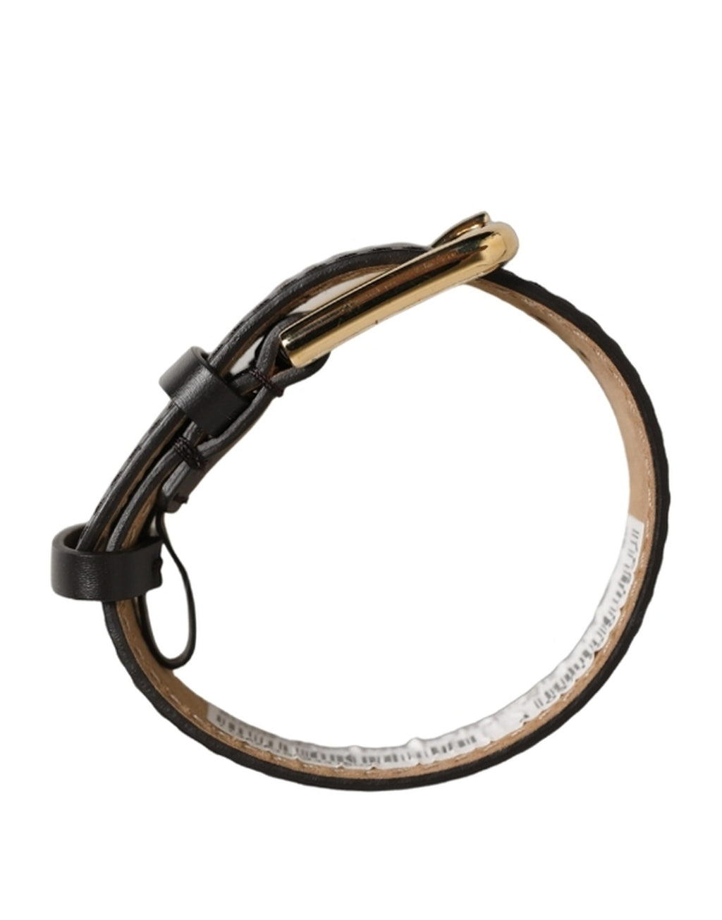 Dolce & Gabbana Black Calfskin Leather Gold Buckle Belt Strap Bracelet Dolce & Gabbana