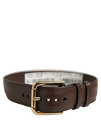 Dolce & Gabbana Brown Calfskin Leather Gold Buckle Belt Strap Bracelet Dolce & Gabbana