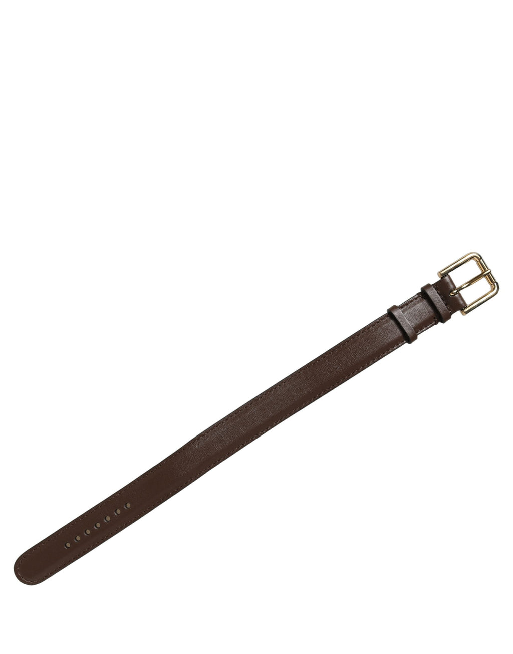 Dolce & Gabbana Brown Calfskin Leather Gold Buckle Belt Strap Bracelet Dolce & Gabbana