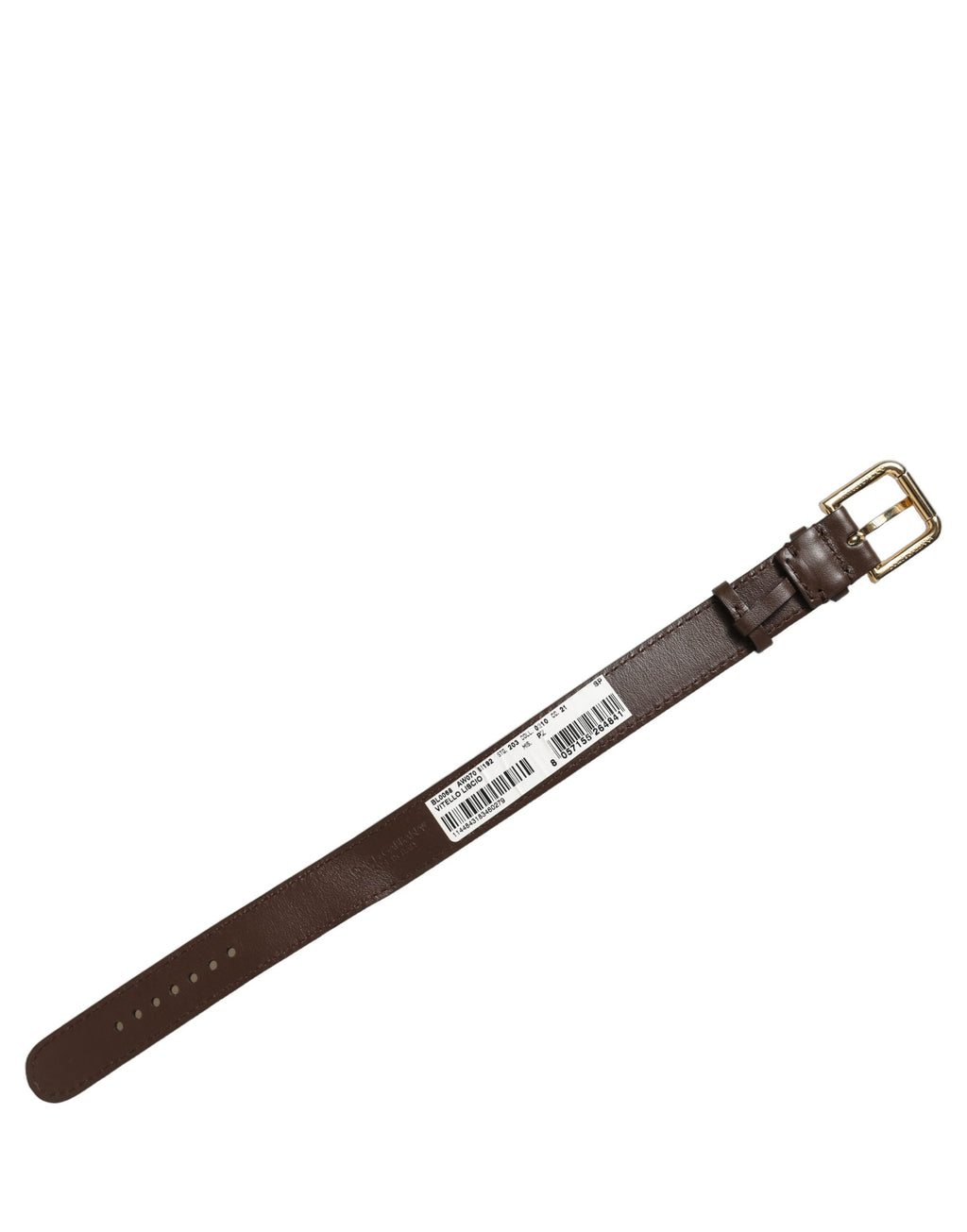 Dolce & Gabbana Brown Calfskin Leather Gold Buckle Belt Strap Bracelet Dolce & Gabbana