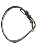 Dolce & Gabbana Brown Calfskin Leather Gold Buckle Belt Strap Bracelet Dolce & Gabbana