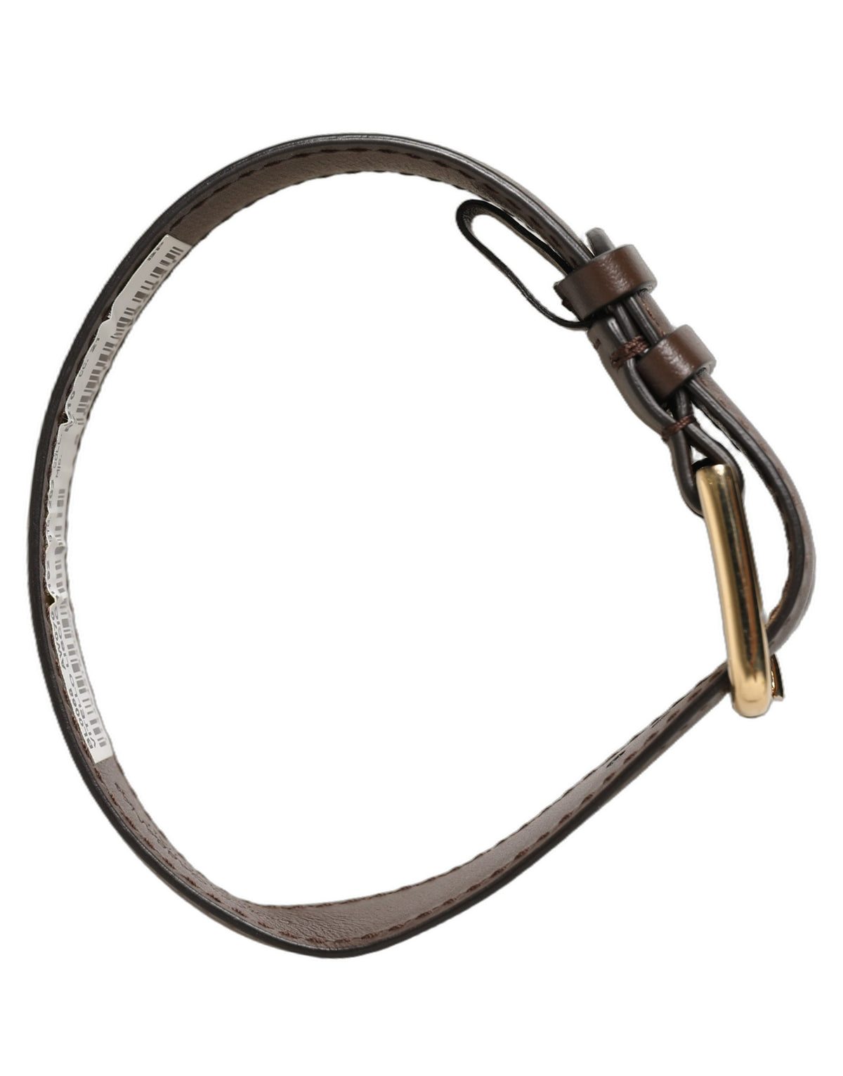 Dolce & Gabbana Brown Calfskin Leather Gold Buckle Belt Strap Bracelet Dolce & Gabbana