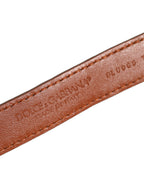 Dolce & Gabbana Brown Textured Leather Gold Buckle Belt Strap Bracelet Dolce & Gabbana
