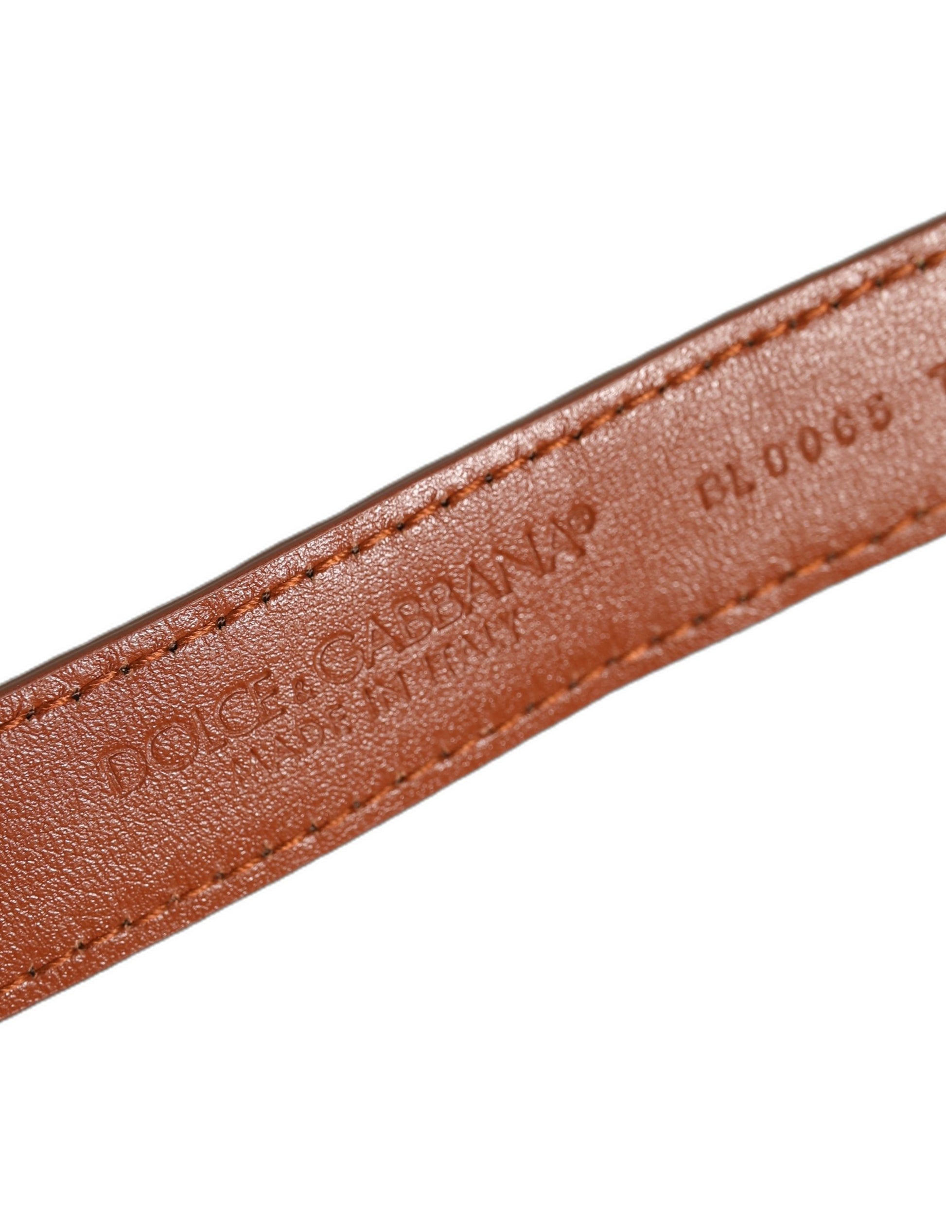 Dolce & Gabbana Brown Textured Leather Gold Buckle Belt Strap Bracelet Dolce & Gabbana