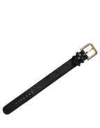 Dolce & Gabbana Black Textured Leather Gold Buckle Belt Strap Bracelet Dolce & Gabbana