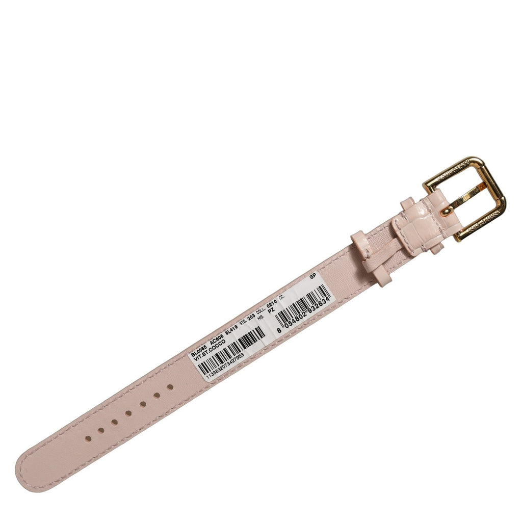 Dolce & Gabbana Pink Embossed Leather Gold Buckle Belt Strap Bracelet Dolce & Gabbana