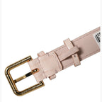 Dolce & Gabbana Pink Embossed Leather Gold Buckle Belt Strap Bracelet Dolce & Gabbana