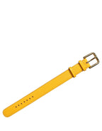 Dolce & Gabbana Yellow Textured Leather Gold Buckle Belt Strap Bracelet Dolce & Gabbana