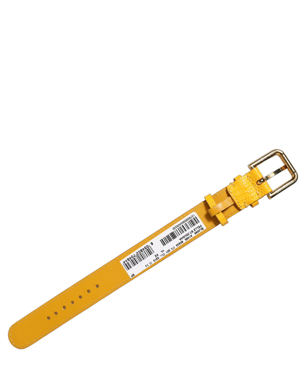 Dolce & Gabbana Yellow Textured Leather Gold Buckle Belt Strap Bracelet Dolce & Gabbana