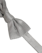 Dolce & Gabbana Men Gray 100% Silk Adjustable Neck Papillon Bow Tie