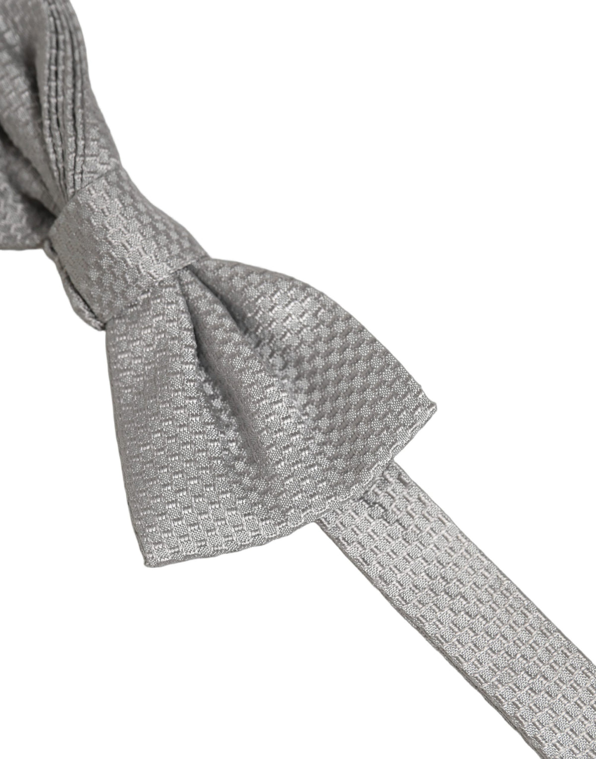Dolce & Gabbana Men Gray 100% Silk Adjustable Neck Papillon Bow Tie