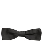 Dolce & Gabbana Men Black 100% Cotton Adjustable Neck Papillon Bow Tie