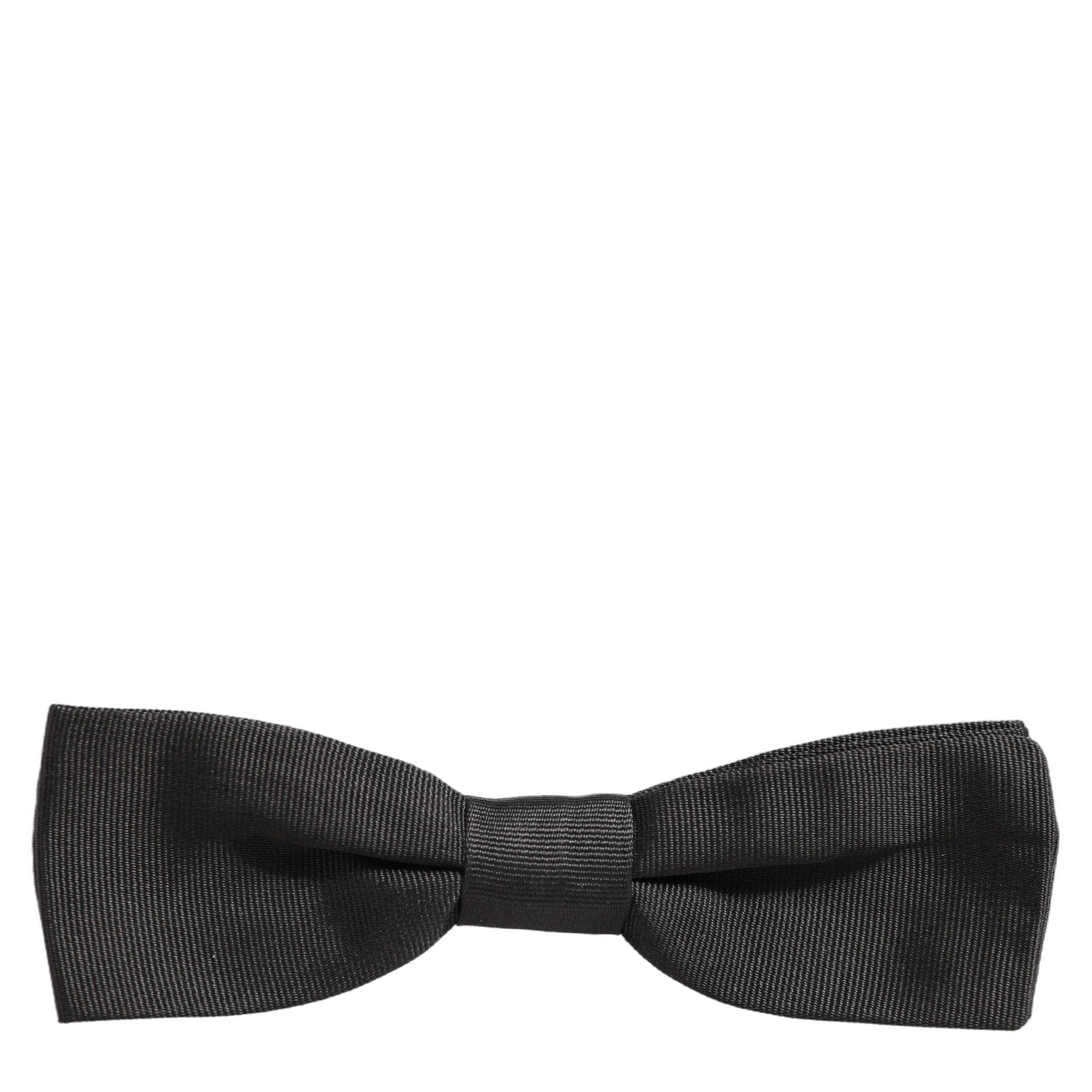 Dolce & Gabbana Men Black 100% Cotton Adjustable Neck Papillon Bow Tie