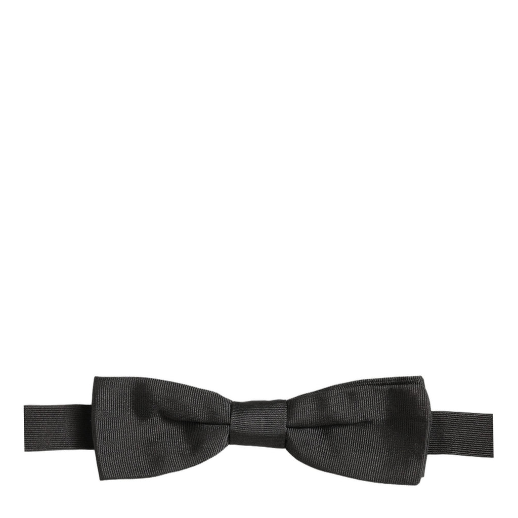 Dolce & Gabbana Men Black 100% Cotton Adjustable Neck Papillon Bow Tie