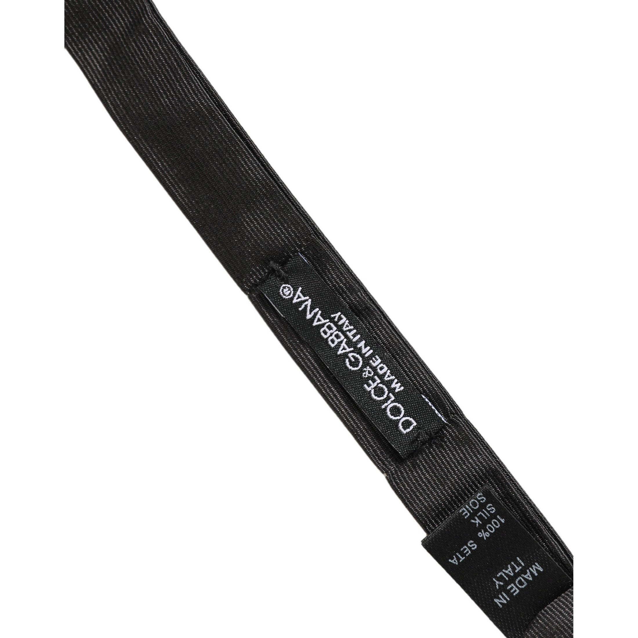 Dolce & Gabbana Men Black 100% Cotton Adjustable Neck Papillon Bow Tie