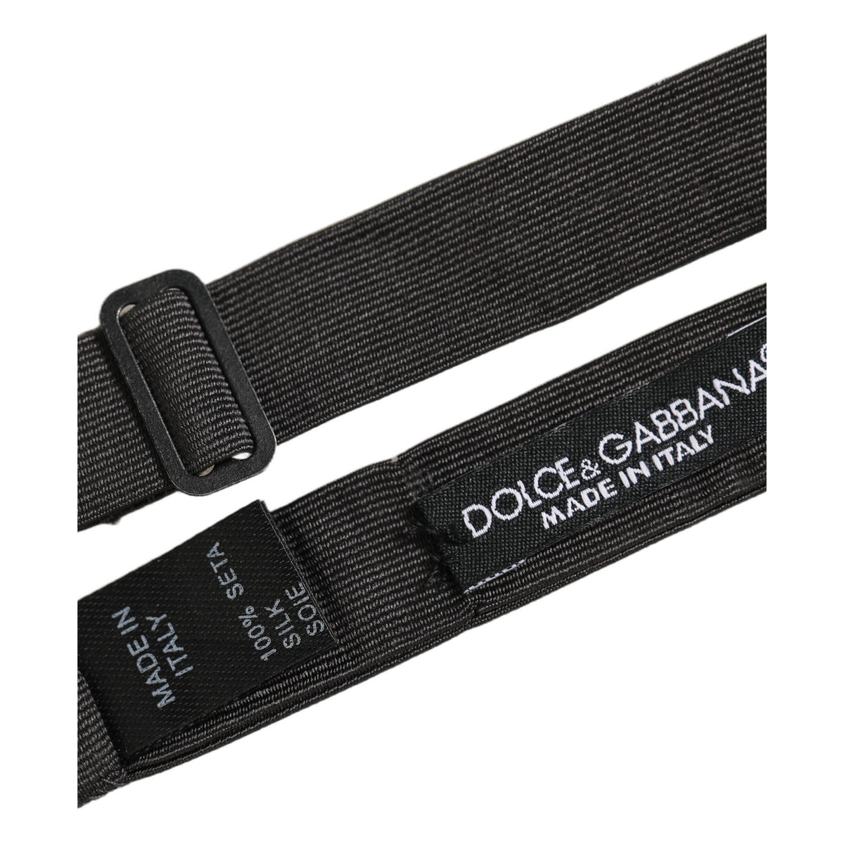 Dolce & Gabbana Men Black 100% Cotton Adjustable Neck Papillon Bow Tie