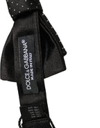 Dolce & Gabbana Men Black DG Polka Dot Adjustable Neck Papillon Bow Tie