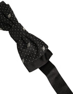 Dolce & Gabbana Men Black DG Polka Dot Adjustable Neck Papillon Bow Tie