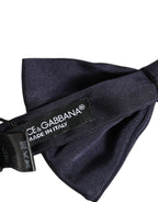 Dolce & Gabbana Men Dark Blue Silk Adjustable Neck Papillon Bow Tie