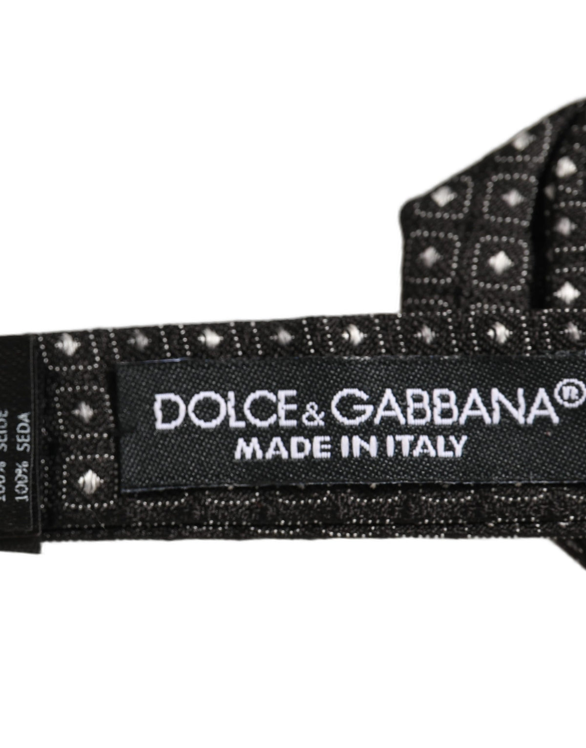 Dolce & Gabbana Men Black Polka Dot Silk Adjustable Neck Papillon Bow Tie