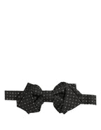 Dolce & Gabbana Men Black Polka Dot Silk Adjustable Neck Papillon Bow Tie
