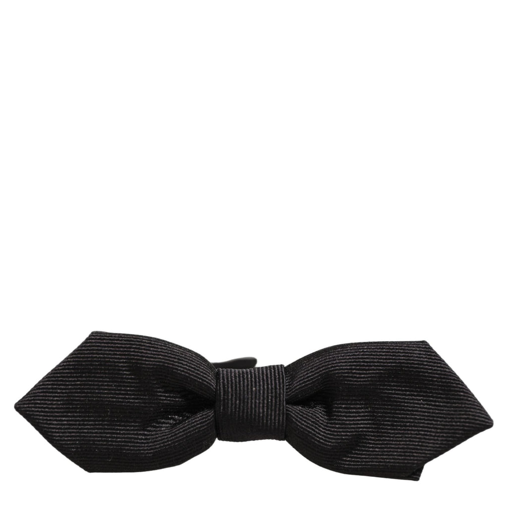 Dolce & Gabbana Men Black 100% Silk Adjustable Neck Papillon Bow Tie