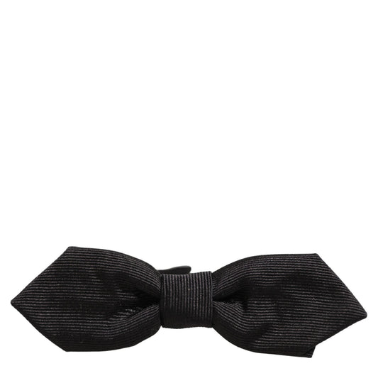 Dolce & Gabbana Men Black 100% Silk Adjustable Neck Papillon Bow Tie