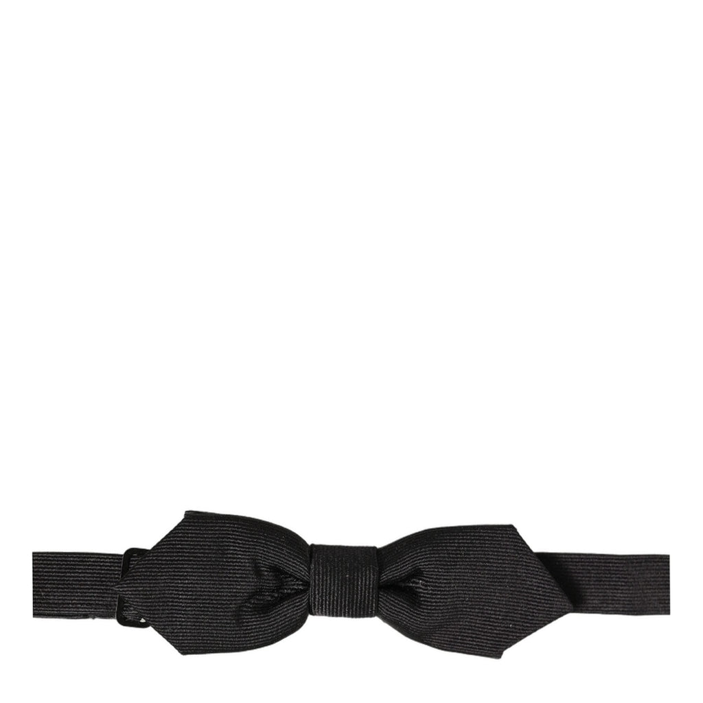 Dolce & Gabbana Men Black 100% Silk Adjustable Neck Papillon Bow Tie
