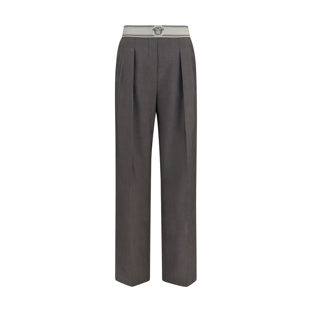 Versace Gray Wool Oves Aries Pants Versace