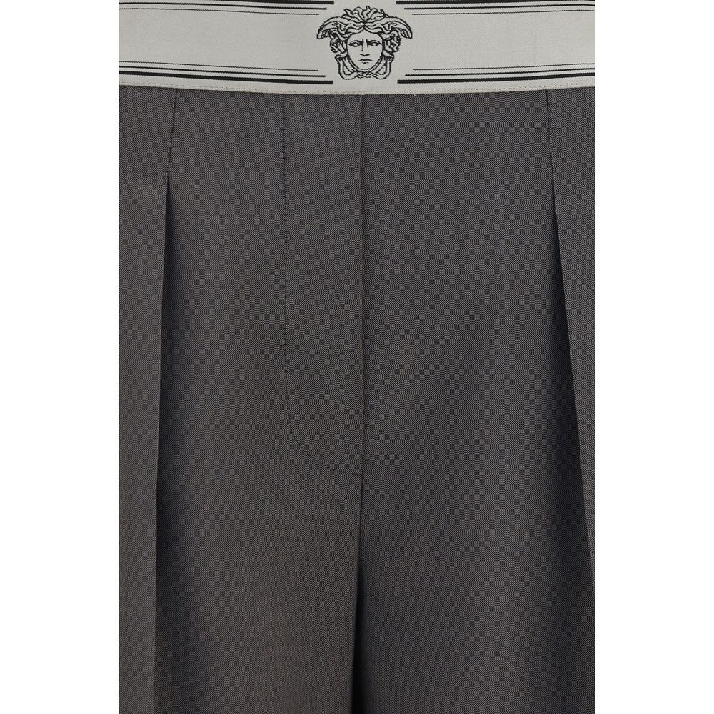 Versace Gray Wool Oves Aries Pants Versace