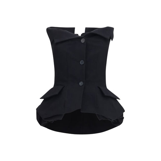 Magda Butrym Black Silk Waistcoat Magda Butrym