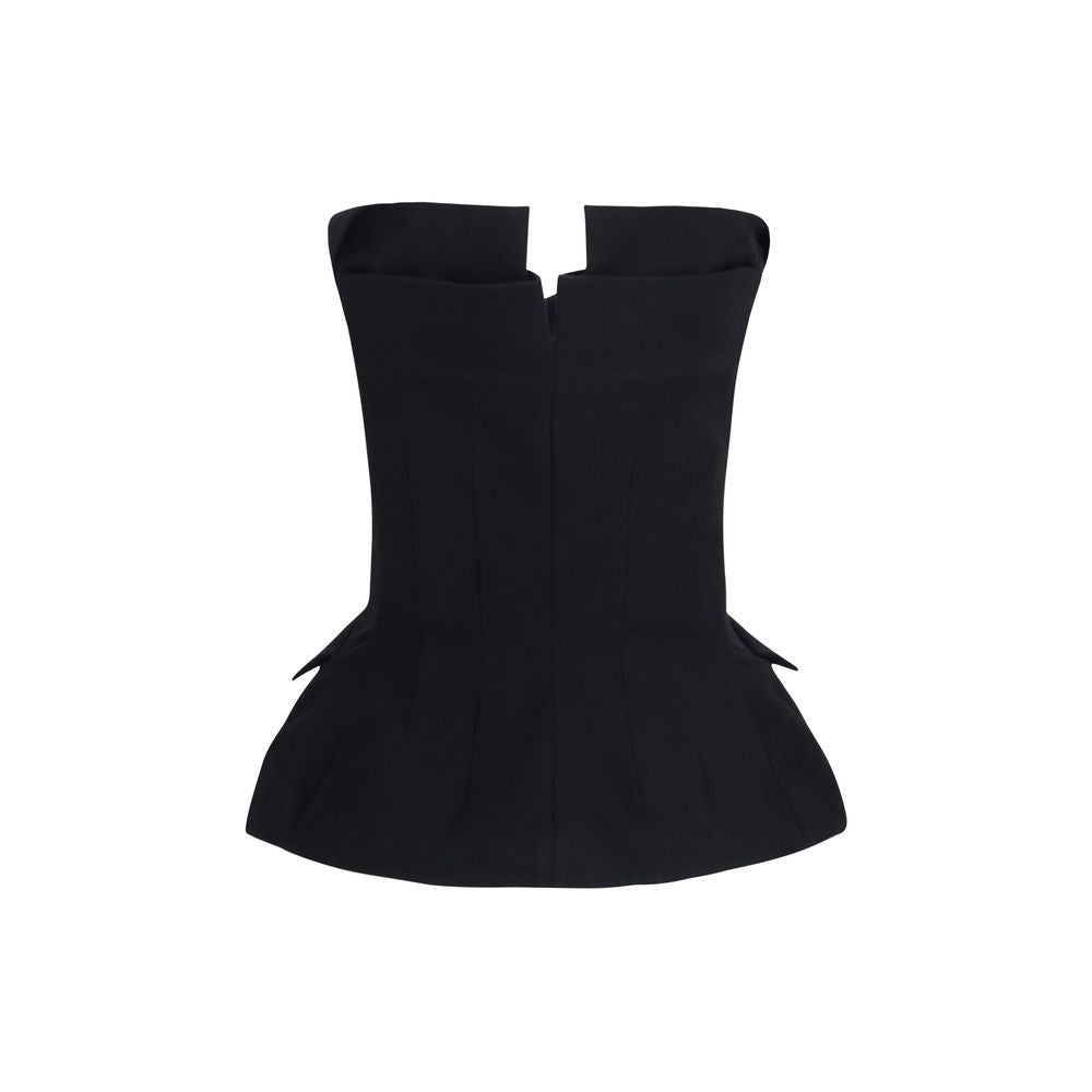 Magda Butrym Black Silk Waistcoat Magda Butrym