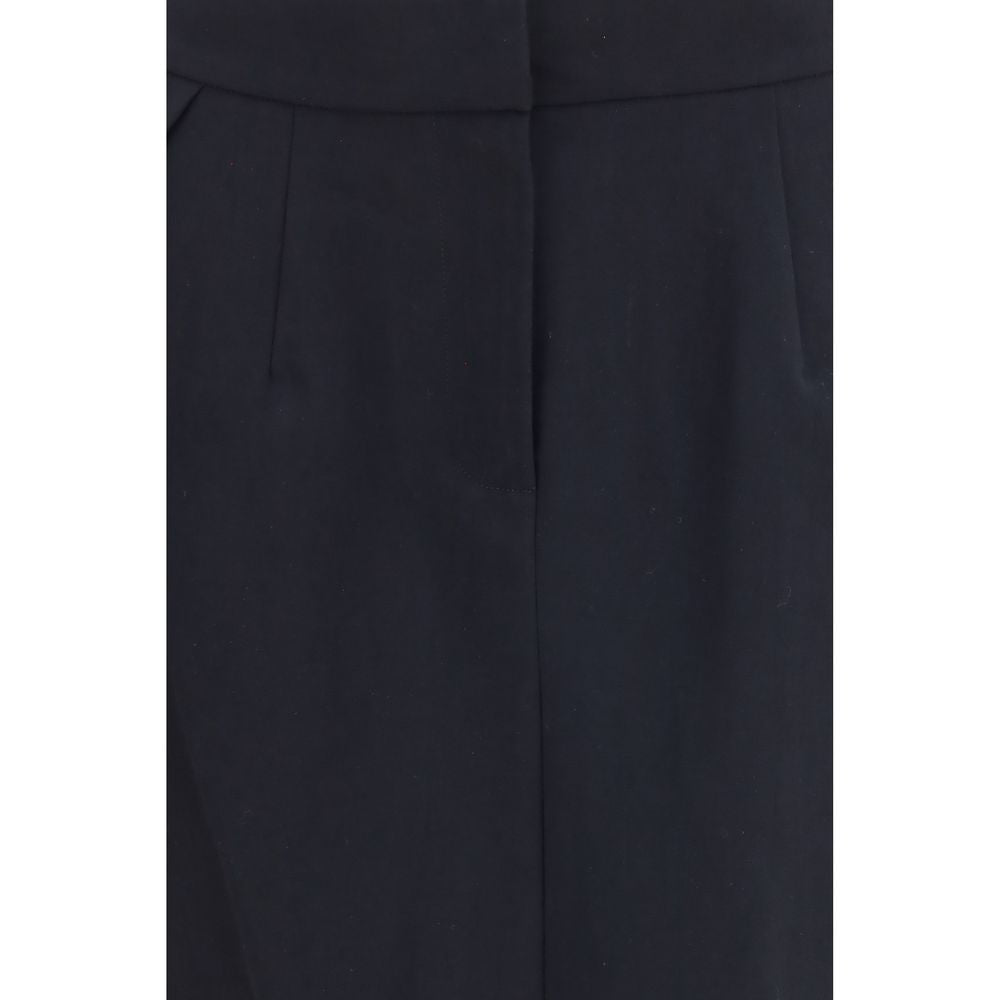 Magda Butrym Black Cotton Midi Skirt Magda Butrym