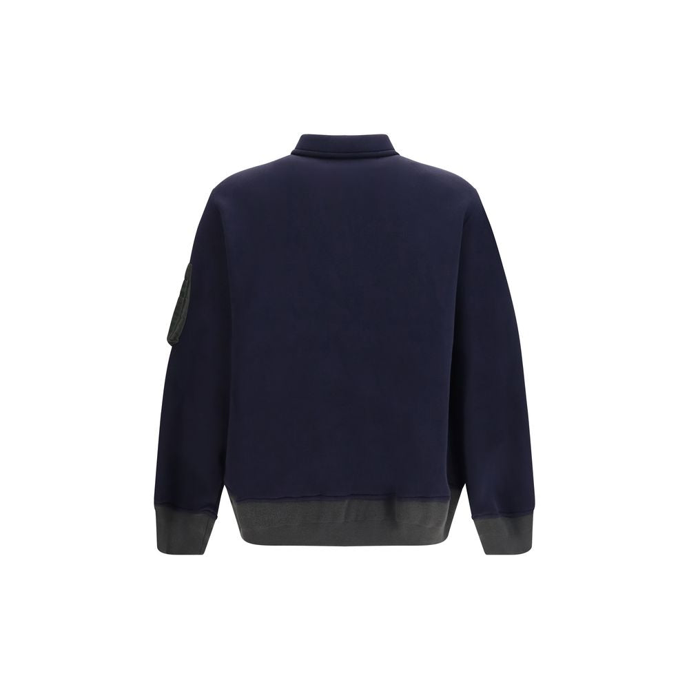 Sacai Blue Cotton Polo Shirt Sacai