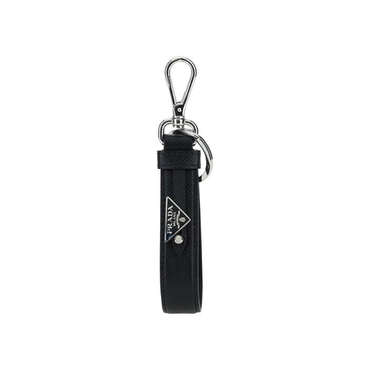 Prada Black Stainless Steel Keychain Prada