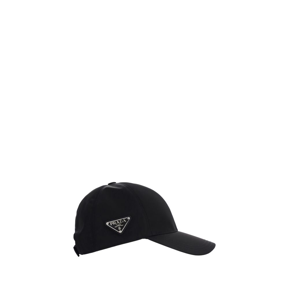 Prada Black Recycled Polyamide Cap Baseball Hat