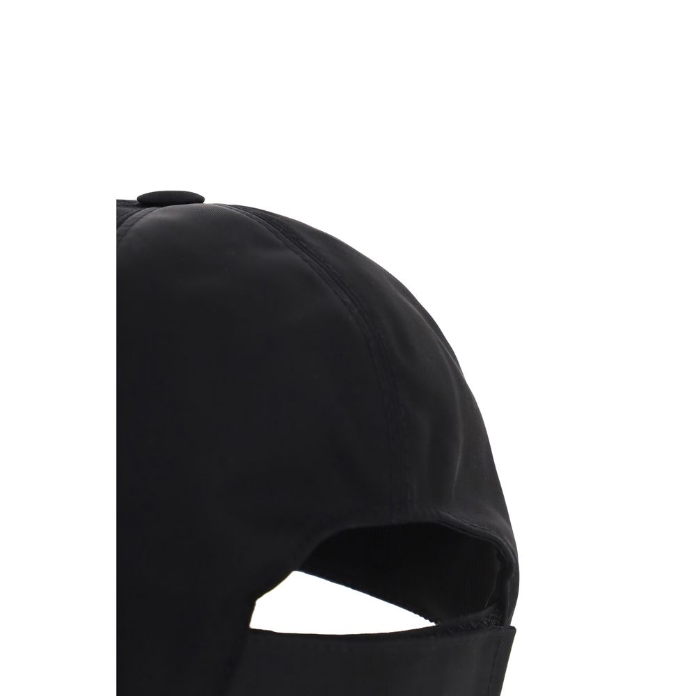 Prada Black Recycled Polyamide Cap Baseball Hat